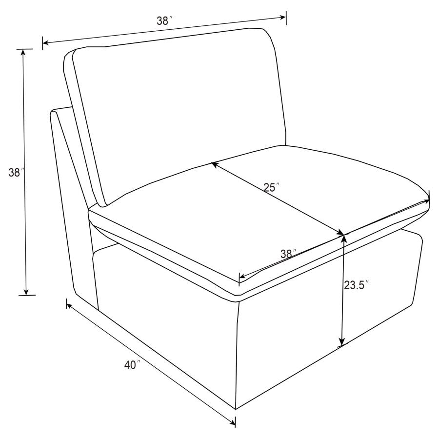 Collins Modular Armless Chair Grey-10