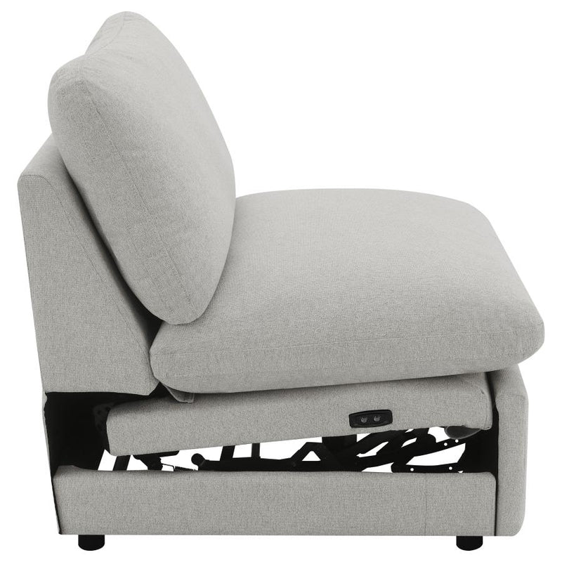Collins Modular Power Armless Recliner Grey-zoom-