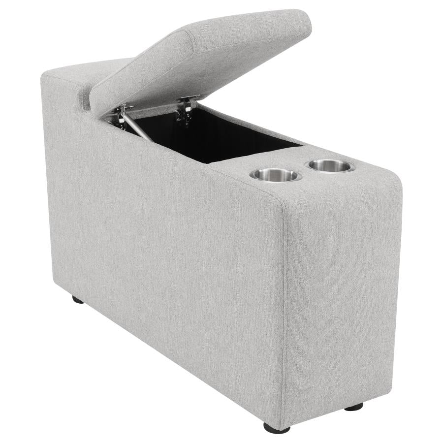 Collins Upholstered Modular Storage Console Grey-zoom-3