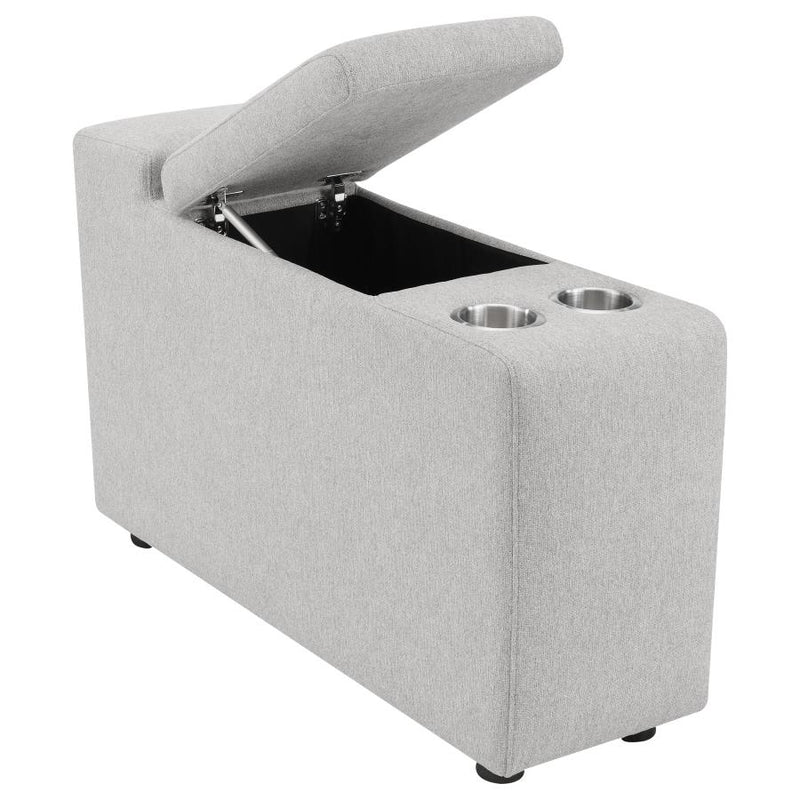 Collins Upholstered Modular Storage Console Grey-zoom-