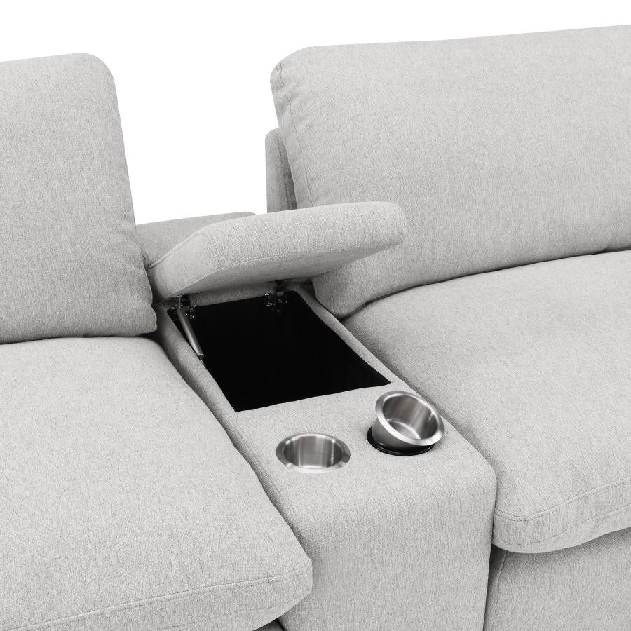 Collins Upholstered Modular Storage Console Grey-11