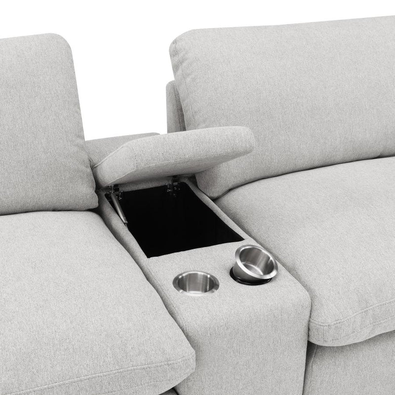 Collins Upholstered Modular Storage Console Grey-zoom-