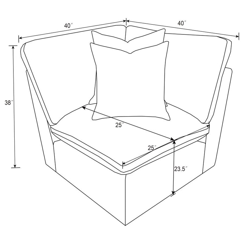 Collins Modular Corner Chair Grey-zoom-