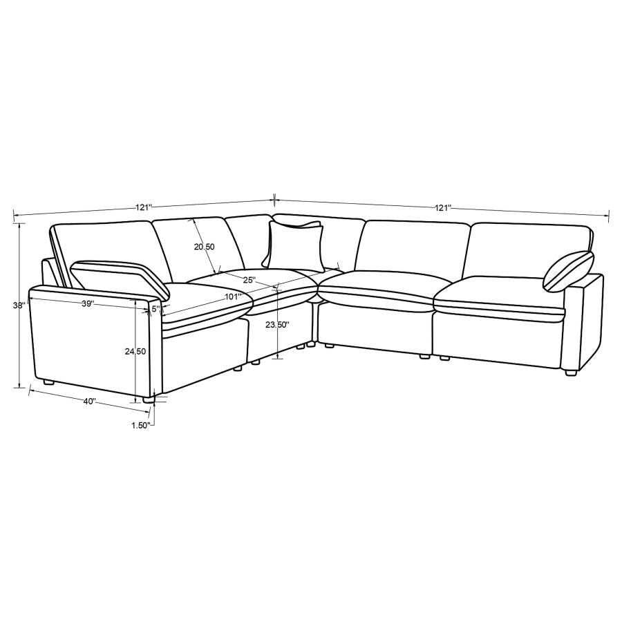 Collins 5-piece Modular Power Reclining Sectional Grey-16