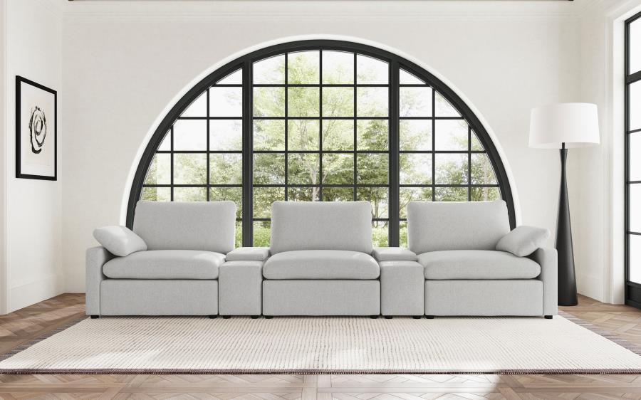 Collins 5-Piece Power Reclining Home Theater Seating Grey-2