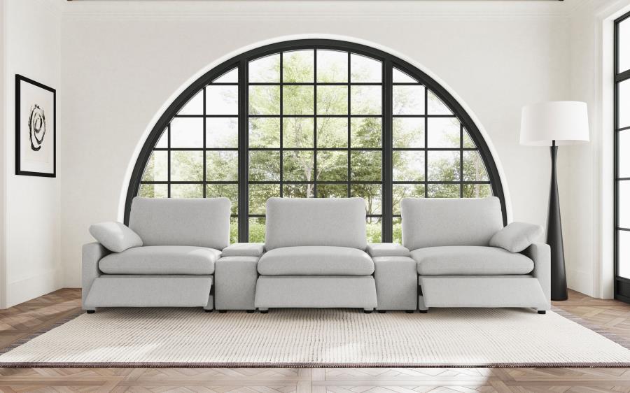 Collins 5-Piece Power Reclining Home Theater Seating Grey-3