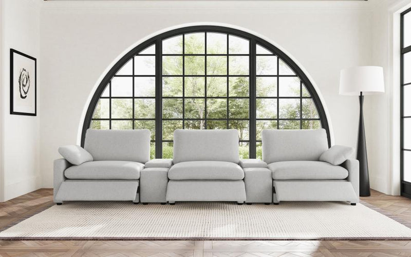 Collins 5-Piece Power Reclining Home Theater Seating Grey-zoom-