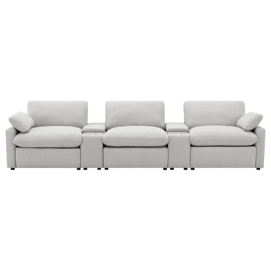 Collins 5-Piece Power Reclining Home Theater Seating Grey-zoom-5