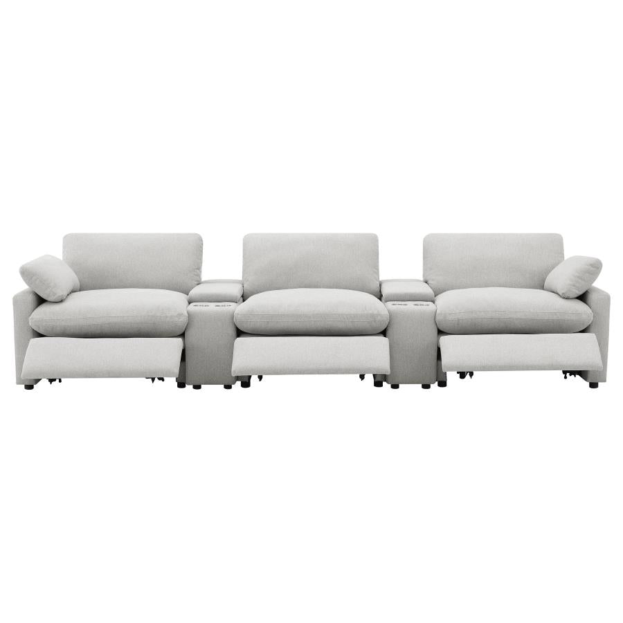 Collins 5-Piece Power Reclining Home Theater Seating Grey-zoom-6