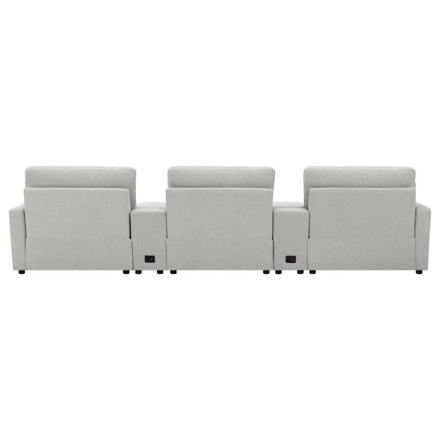 Collins 5-Piece Power Reclining Home Theater Seating Grey-7