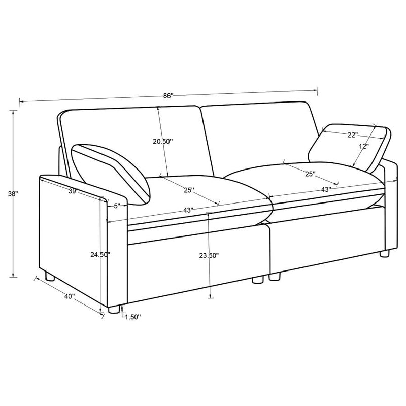 Collins Modular Power Loveseat Grey-zoom-