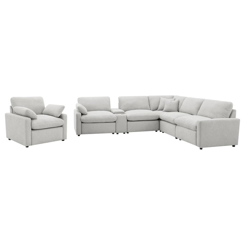 Collins Upholstered Power Recliner Chair Grey-zoom-
