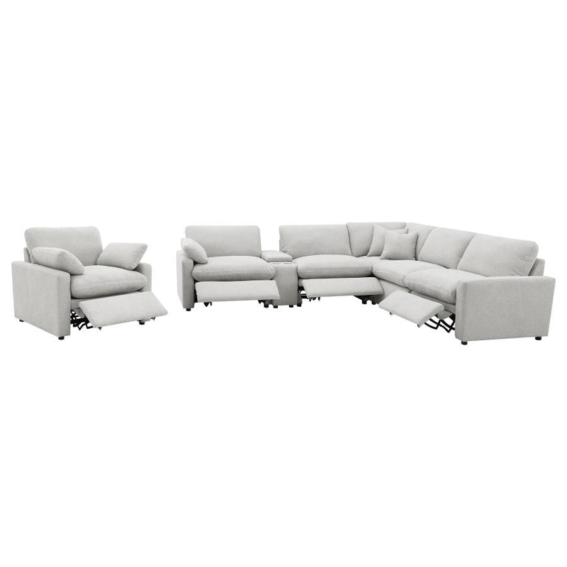 Collins Upholstered Power Recliner Chair Grey-zoom-