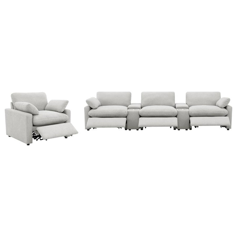 Collins Upholstered Power Recliner Chair Grey-zoom-