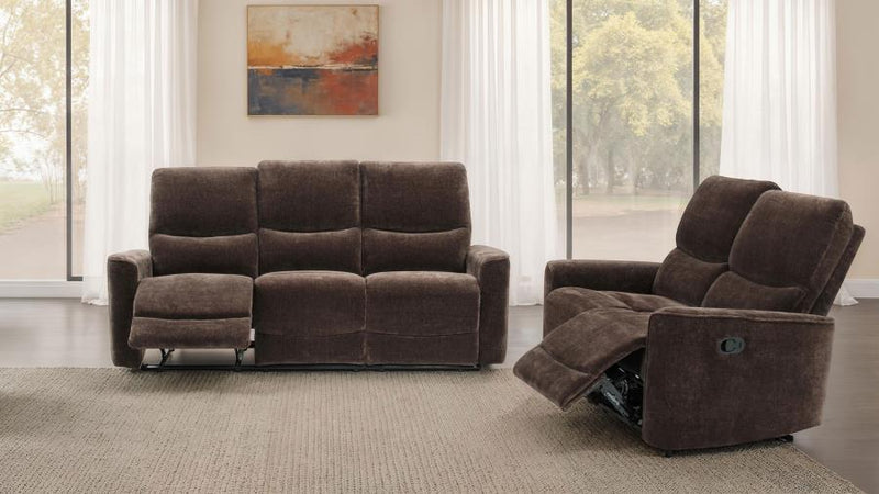 Navarro 2-piece Upholstered Reclining Sofa Set Dark Brown-zoom-