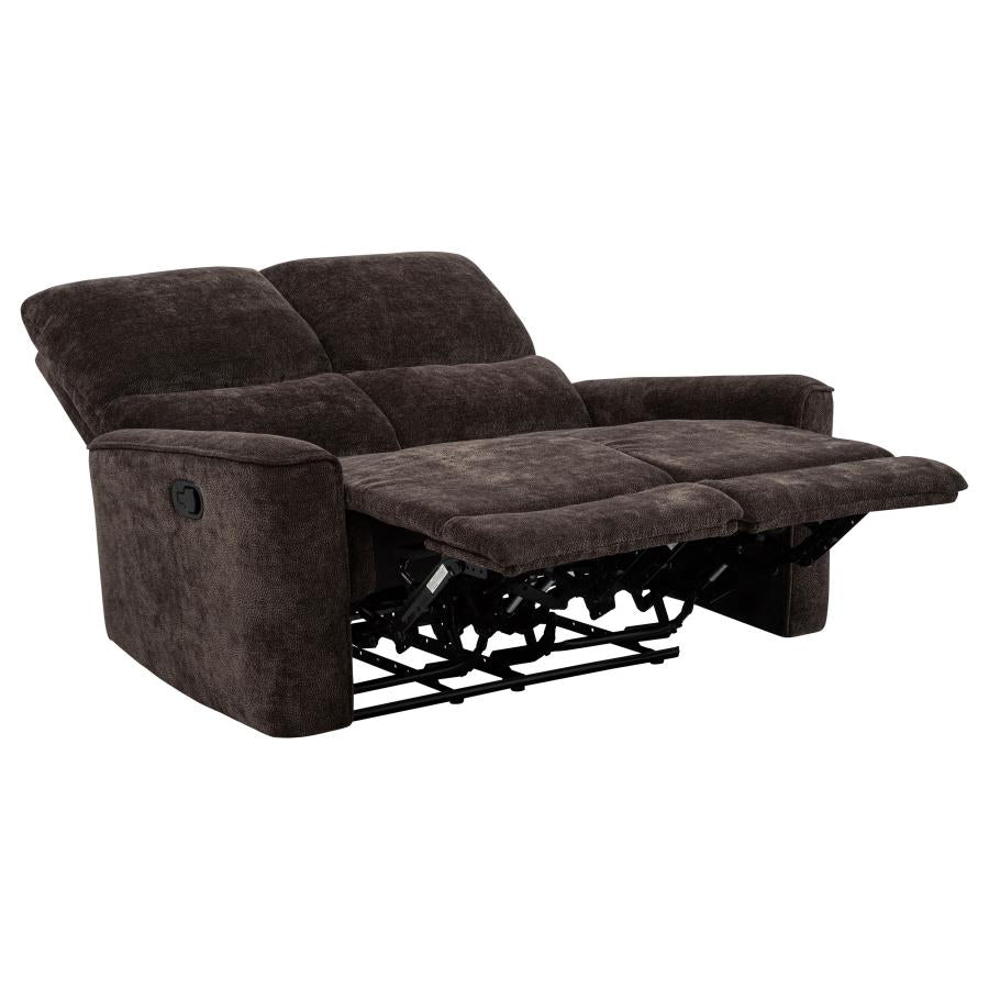 Navarro 2-piece Upholstered Reclining Sofa Set Dark Brown-10