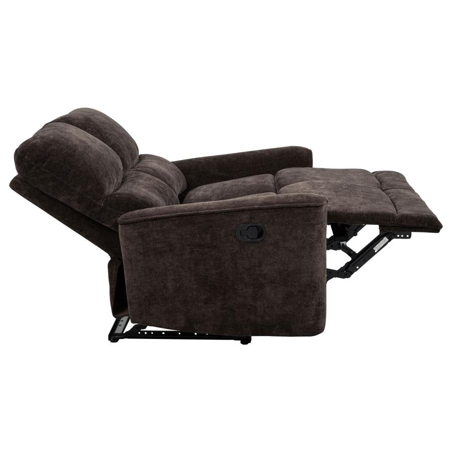 Navarro 2-piece Upholstered Reclining Sofa Set Dark Brown-12