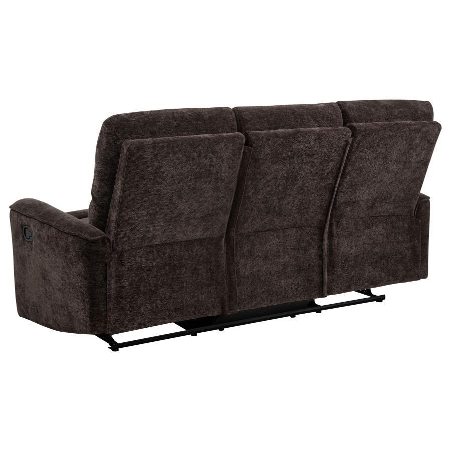 Navarro 3-piece Upholstered Reclining Sofa Set Dark Brown-zoom-7