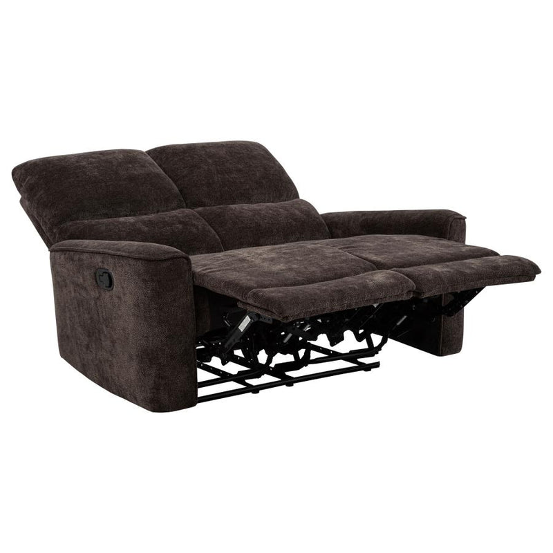 Navarro 3-piece Upholstered Reclining Sofa Set Dark Brown-zoom-
