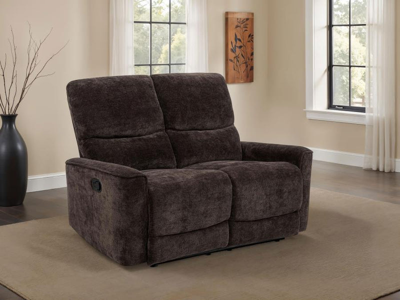 Navarro Chenille Upholstered Reclining Loveseat Dark Brown-zoom-