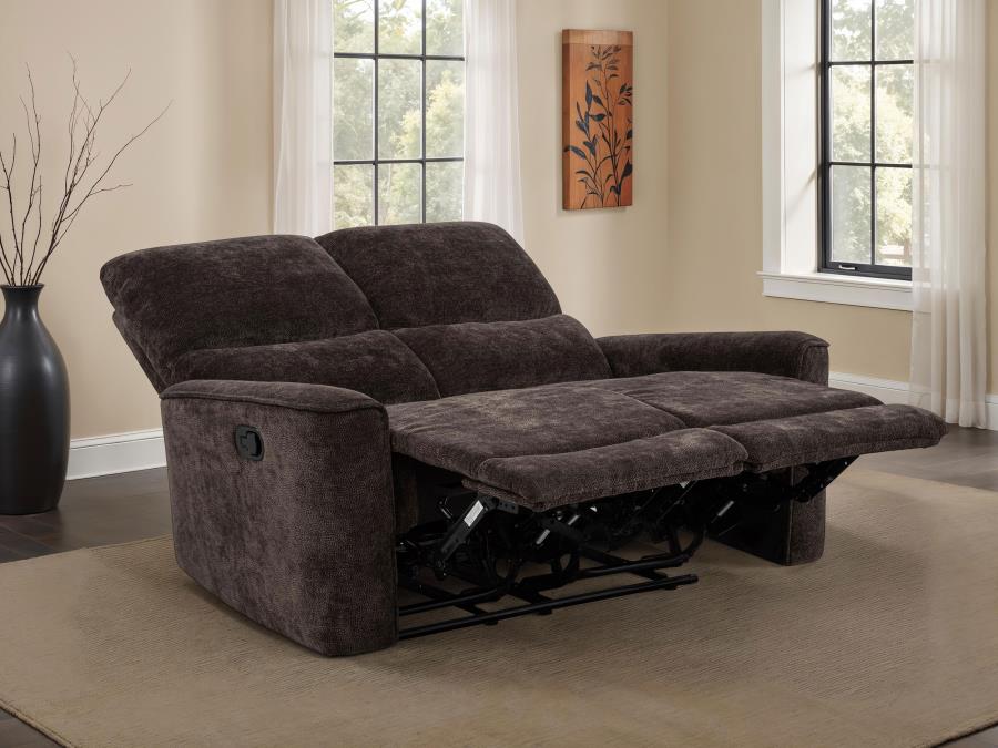 Navarro Chenille Upholstered Reclining Loveseat Dark Brown-zoom-3