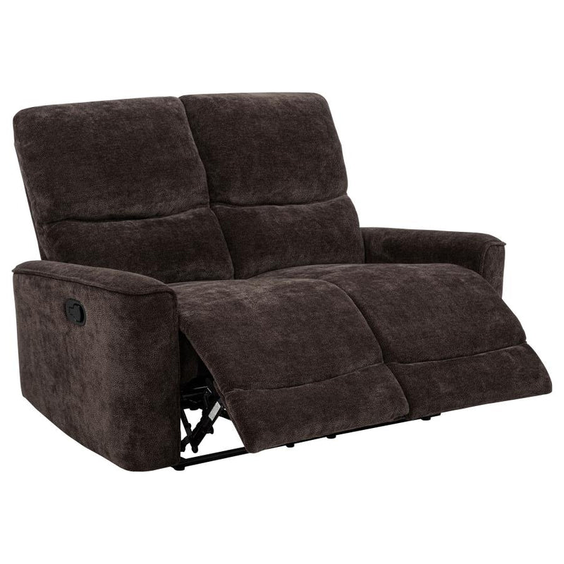 Navarro Chenille Upholstered Reclining Loveseat Dark Brown-zoom-