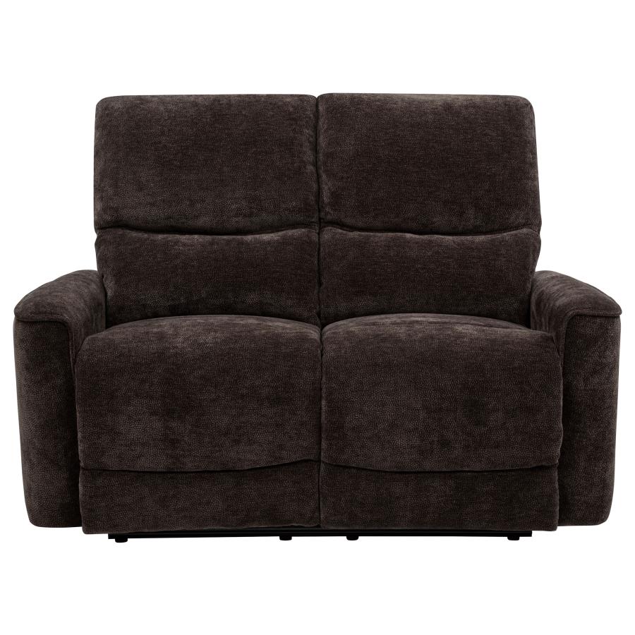 Navarro Chenille Upholstered Reclining Loveseat Dark Brown-6