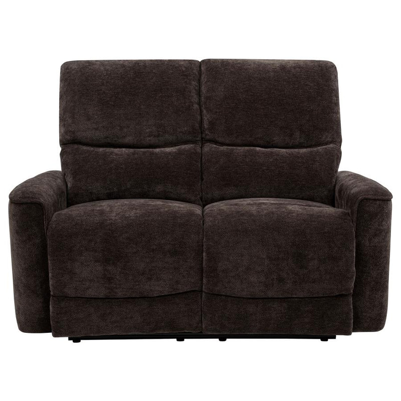 Navarro Chenille Upholstered Reclining Loveseat Dark Brown-zoom-