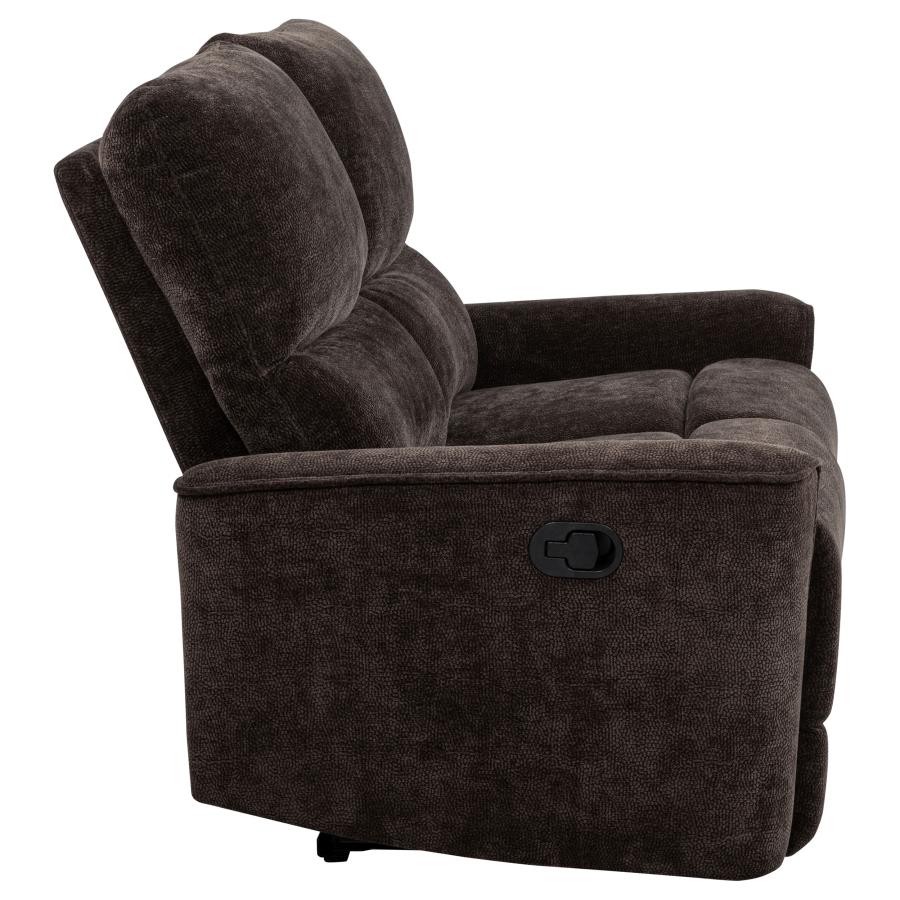 Navarro Chenille Upholstered Reclining Loveseat Dark Brown-zoom-9