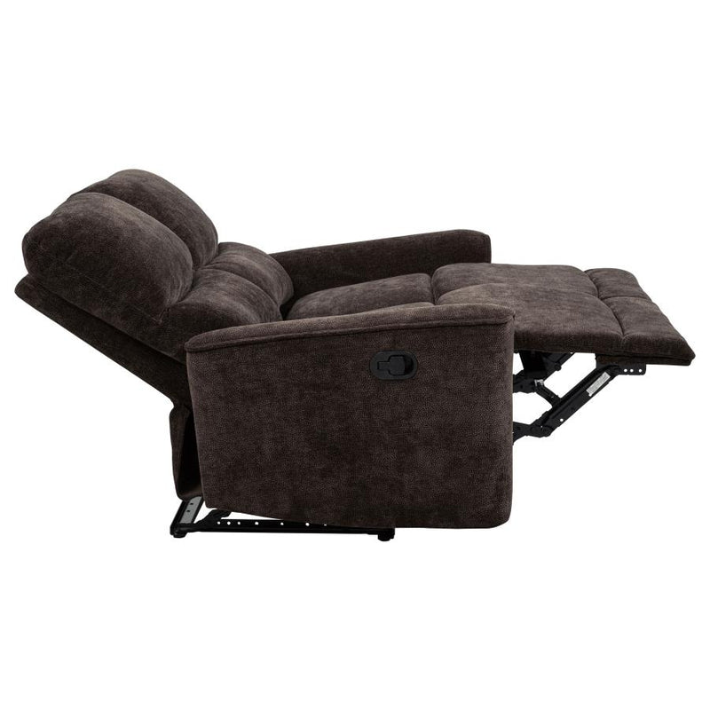 Navarro Chenille Upholstered Reclining Loveseat Dark Brown-zoom-