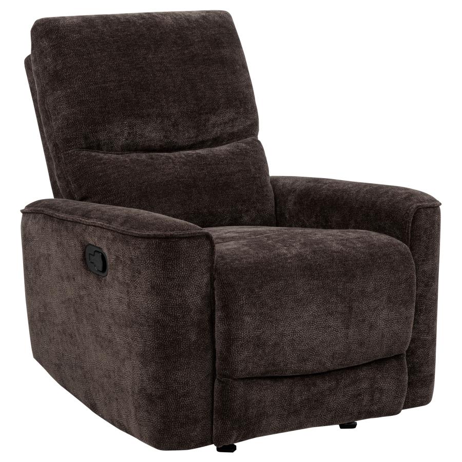 Navarro Chenille Upholstered Glider Recliner Dark Brown-4