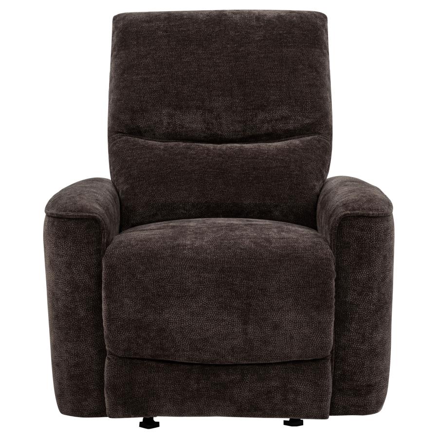 Navarro Chenille Upholstered Glider Recliner Dark Brown-6