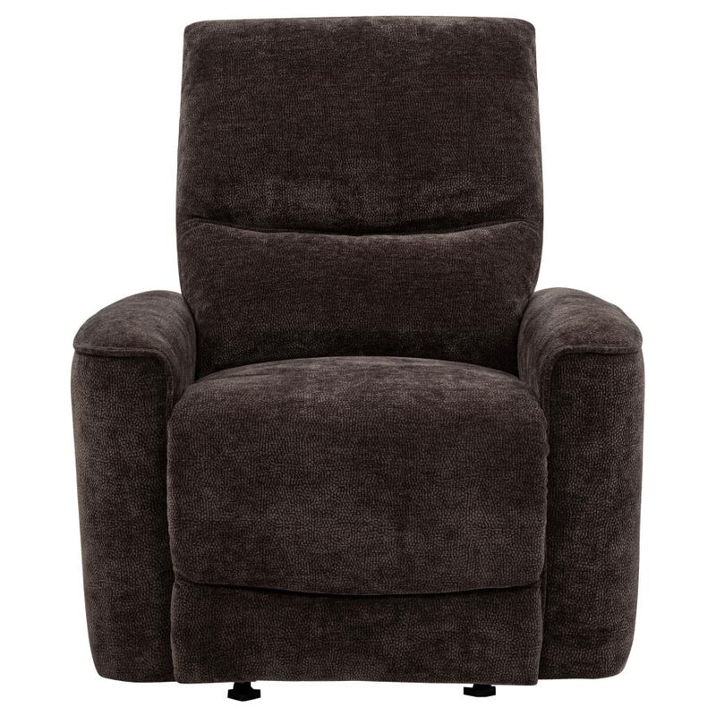 Navarro Chenille Upholstered Glider Recliner Dark Brown-zoom-