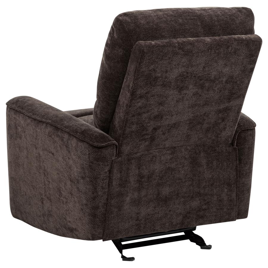 Navarro Chenille Upholstered Glider Recliner Dark Brown-zoom-7