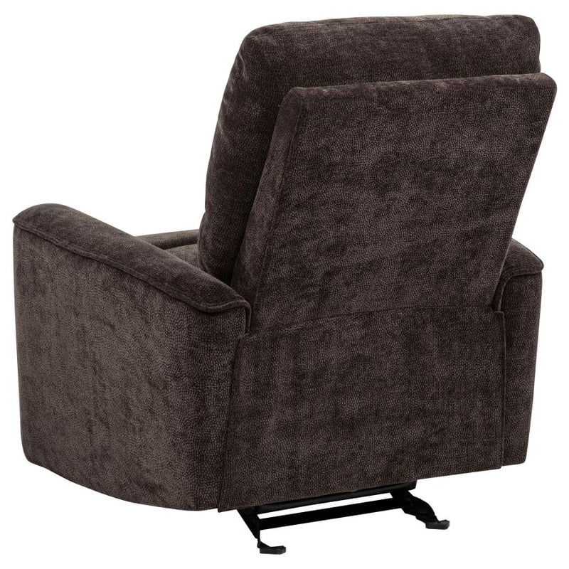 Navarro Chenille Upholstered Glider Recliner Dark Brown-zoom-