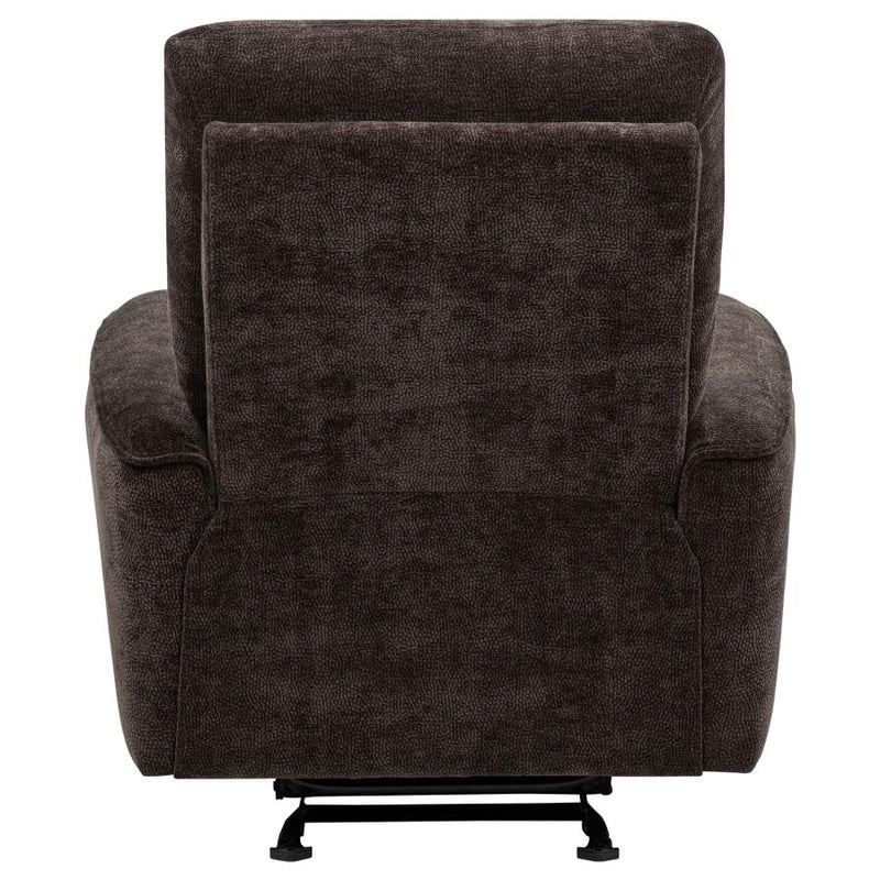Navarro Chenille Upholstered Glider Recliner Dark Brown-zoom-