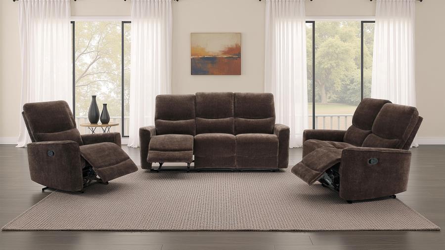 Navarro Chenille Upholstered Glider Recliner Dark Brown-zoom-15