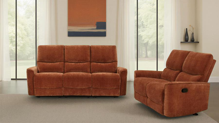 Navarro 2-piece Upholstered Reclining Sofa Set Orange-zoom-2