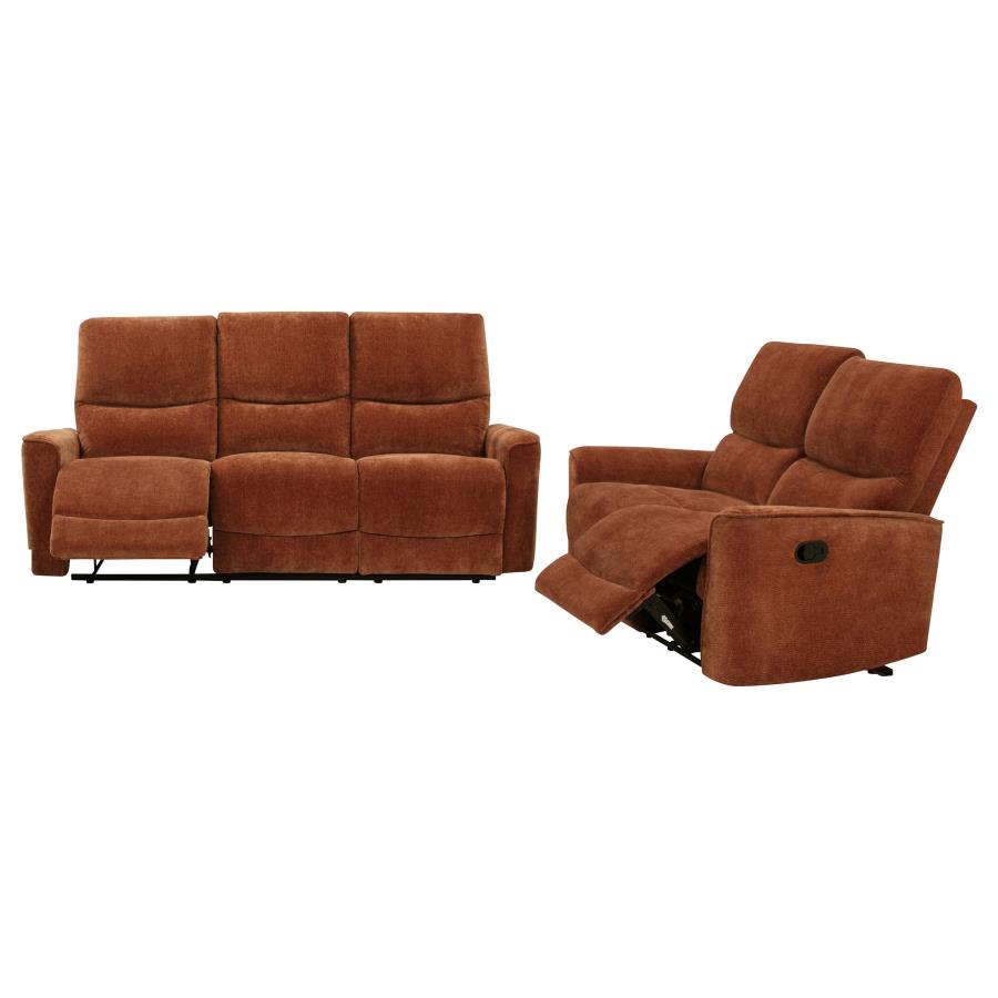 Navarro 2-piece Upholstered Reclining Sofa Set Orange-zoom-3