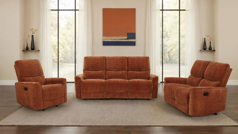 Navarro 3-piece Upholstered Reclining Sofa Set Orange-zoom-
