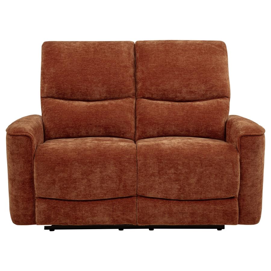 Navarro Chenille Upholstered Reclining Loveseat Burnt Orange-zoom-6