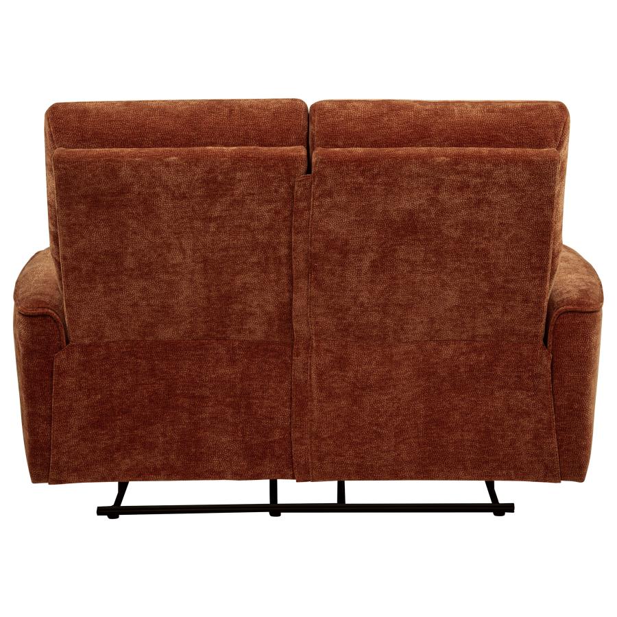 Navarro Chenille Upholstered Reclining Loveseat Burnt Orange-8