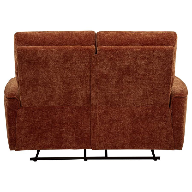 Navarro Chenille Upholstered Reclining Loveseat Burnt Orange-zoom-