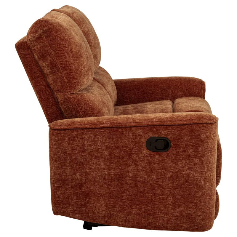 Navarro Chenille Upholstered Reclining Loveseat Burnt Orange-zoom-