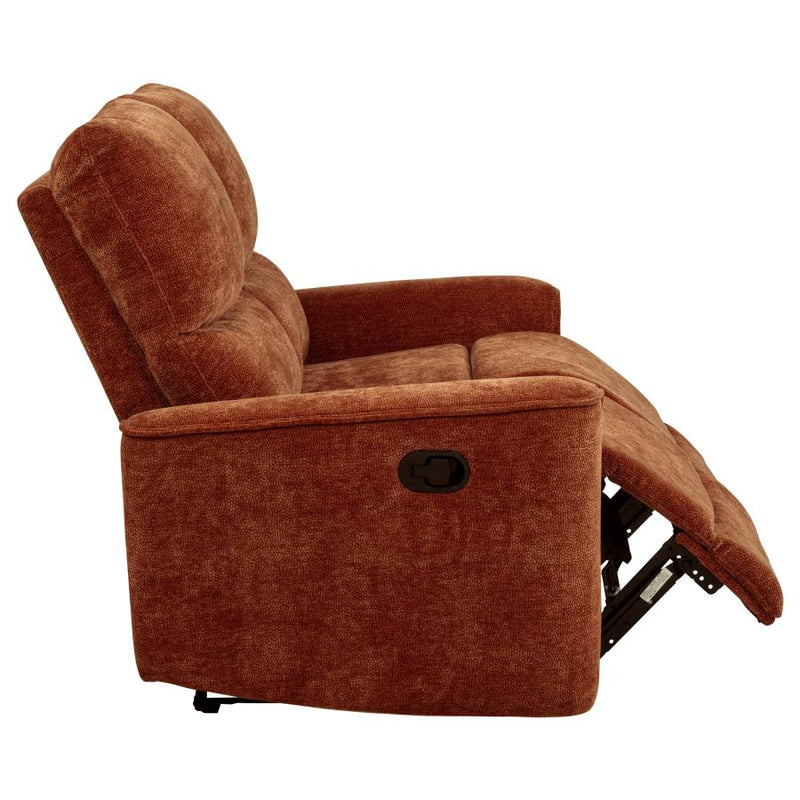 Navarro Chenille Upholstered Reclining Loveseat Burnt Orange-zoom-