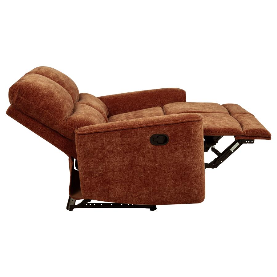 Navarro Chenille Upholstered Reclining Loveseat Burnt Orange-11