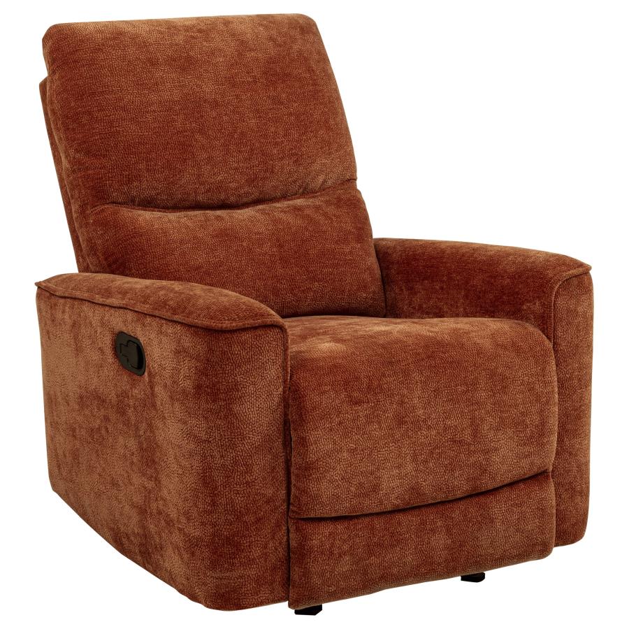 Navarro Chenille Upholstered Glider Recliner Burnt Orange-zoom-4