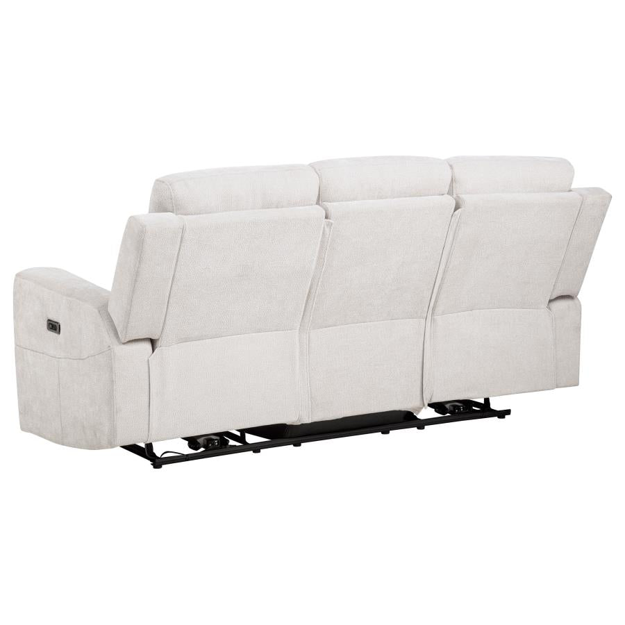 Kennett 3-piece Chenille Power Reclining Sofa Set Ivory-zoom-5