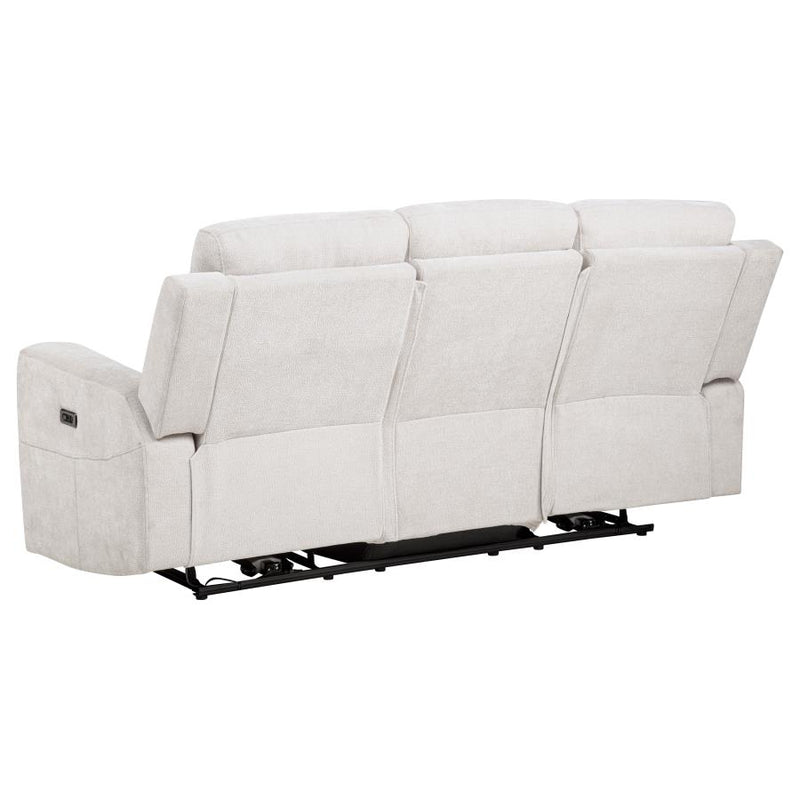 Kennett 3-piece Chenille Power Reclining Sofa Set Ivory-zoom-