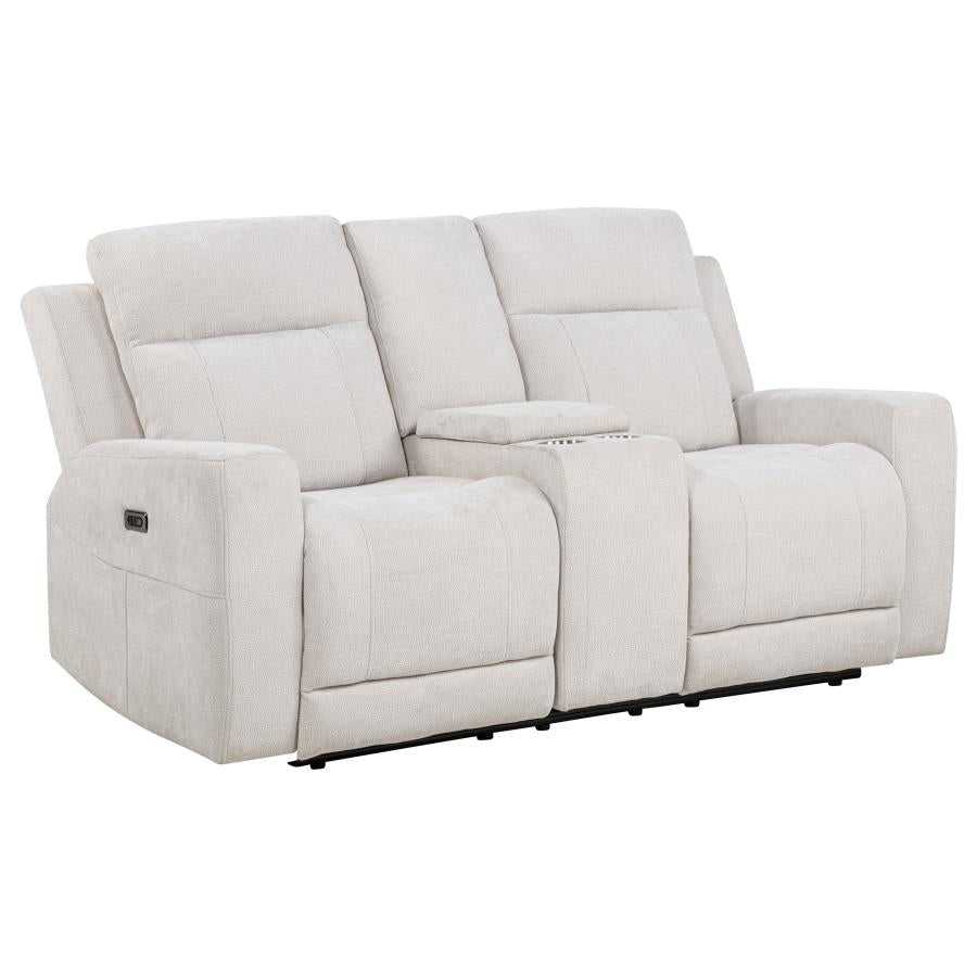 Kennett 3-piece Chenille Power Reclining Sofa Set Ivory-zoom-7